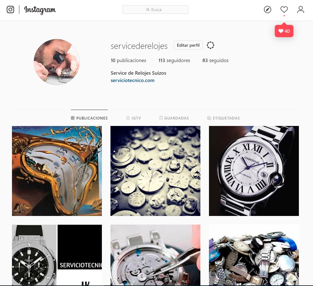 Marketing en Instagram para Servicio Técnico de Relojes